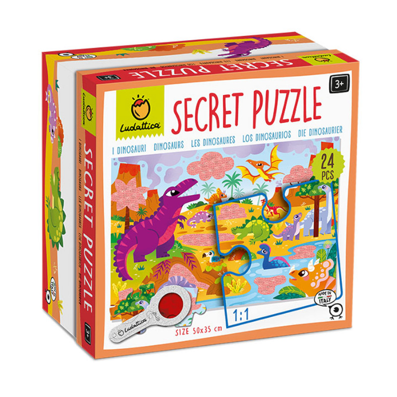 SECRET PUZZLE DINOSAURS Παζλ 24 τμχ - Ανακαλύπτω τους Δεινοσαύρους - Image 1