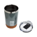 Coffee Thermos 370ml - Διαφανές Καπάκι και Βάση Φελλού - Image 2