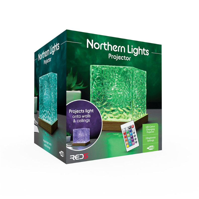 THE SOURCE 126856 Northern Light Projector Northern Light Projector Cube Lamp (Προτζέκτορας – Βόρειο Σέλας) - Image 1