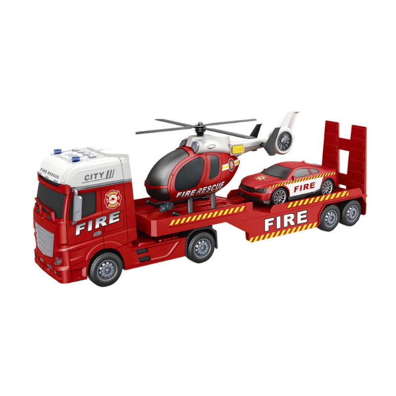 reel toys 0342 νταλικα με οχηματα πυροσβεστικης Νταλίκα Πυροσβεστικής - Image 1