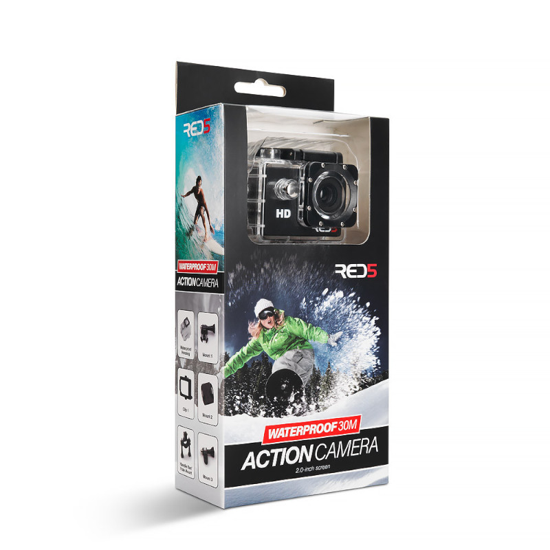 THE SOURCE ΑΔΙΑΒΡΟΧΗ ΚΑΜΕΡΑ Action Camera Αδιάβροχη (έως 30μ) με Σετ Στήριξης - Image 1