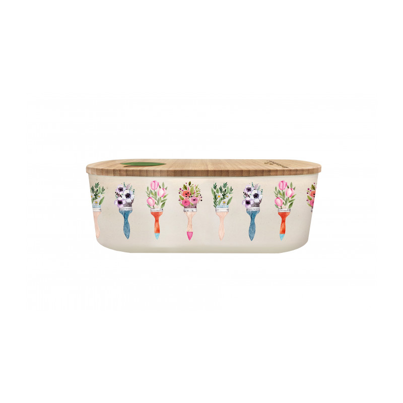 CHIC MIC BPLB111 ΦΑΓΗΤΟΔΟΧΕΙΟ Bioloco Plant Lunchbox Oval – Πινέλα Λουλουδιών (800ml) - Image 1