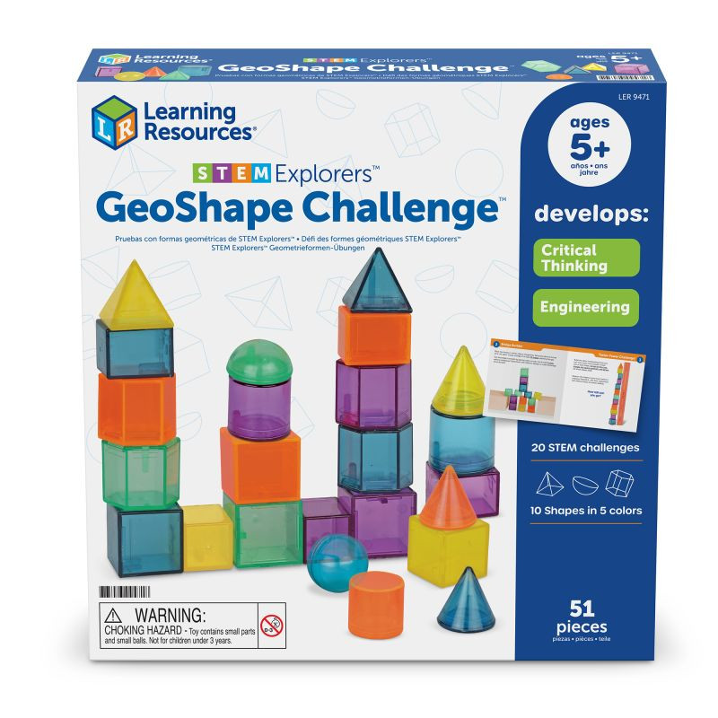 LEARNING RESOURSES 9471 GEOSHAPE CHALLENGE Εκπαιδευτικό Σετ Γεωμετρικών Σχημάτων - Image 1
