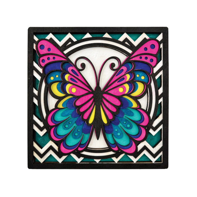 SPLAT PLANET SP-WA-BF BUTTERFLY Σετ Χειροτεχνίας - Butterfly Wood Art (25x25εκ) - Image 1