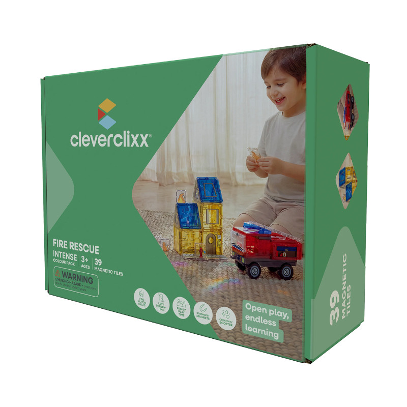 CLEVERCLIXX CC-1032 FIRE RESCUE Cleverclixx Μαγνητικά Πλακίδια - Fire Rescue (39 τμχ) - Image 1