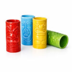 Σετ 4 Κεραμικά Σφηνάκια - Tiki Shot Glasses