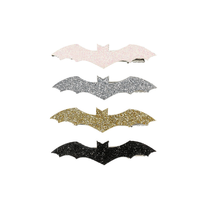 SOUZA 107532 HAIR CLIPS BATT Σετ 4 Κλιπ Μαλλιών με Glitter - Νυχτερίδα - Image 1