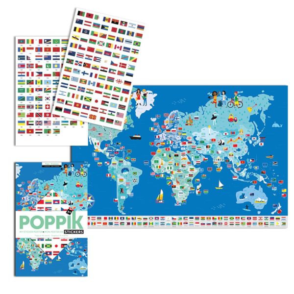 ΜPK-POP.DIS001 Μεγάλο Πόστερ με 200 Αυτοκόλλητα – Σημαίες του Κόσμου
