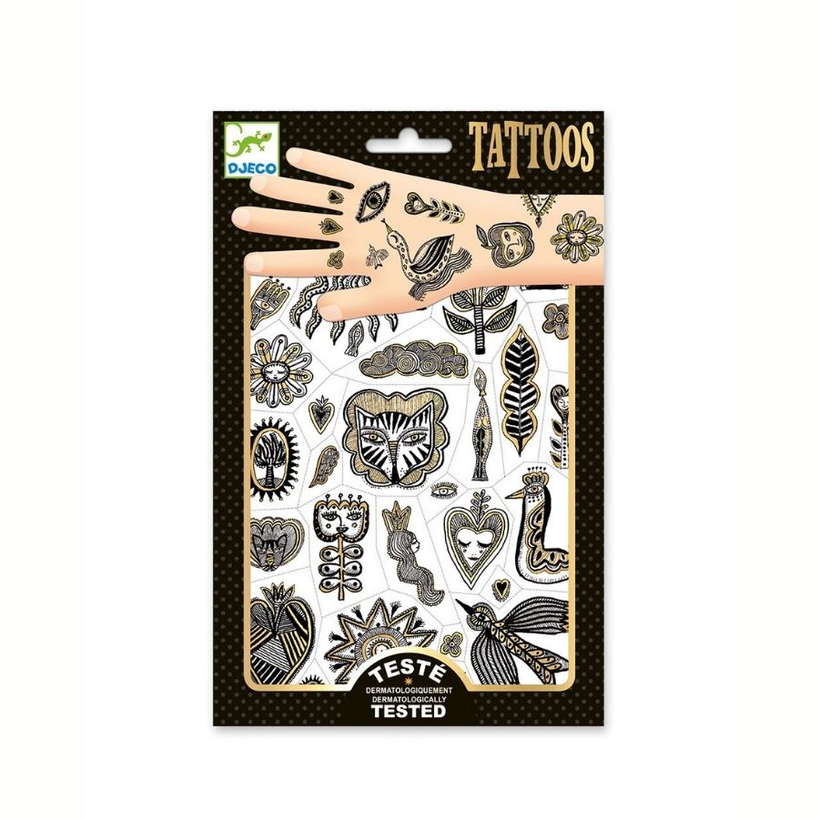 Τατουάζ Μεταλλικά χρυσά σχέδια