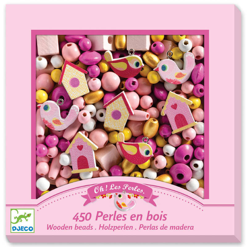 Djeco 450 Wooden Beads 9809 Κατασκευή Κοσμημάτων με Ξύλινες Χάντρες